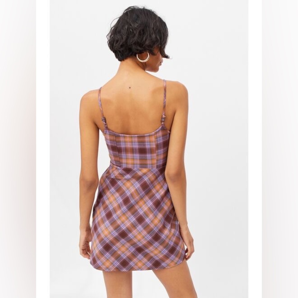 Urban Outfittersuo Keya Plaid Hook & Eye Mini Dress View 4